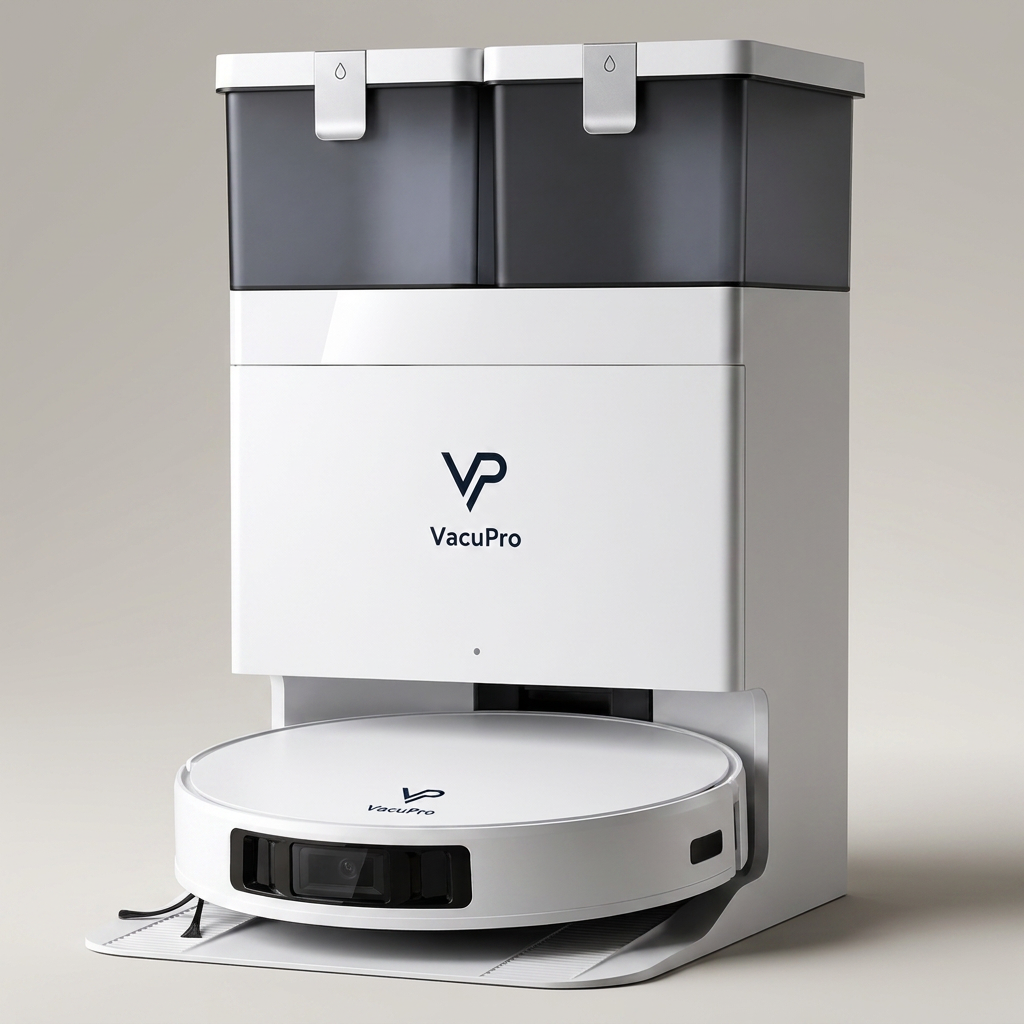 VacuPro™ robotstøvsuger ved siden av OMNI Station